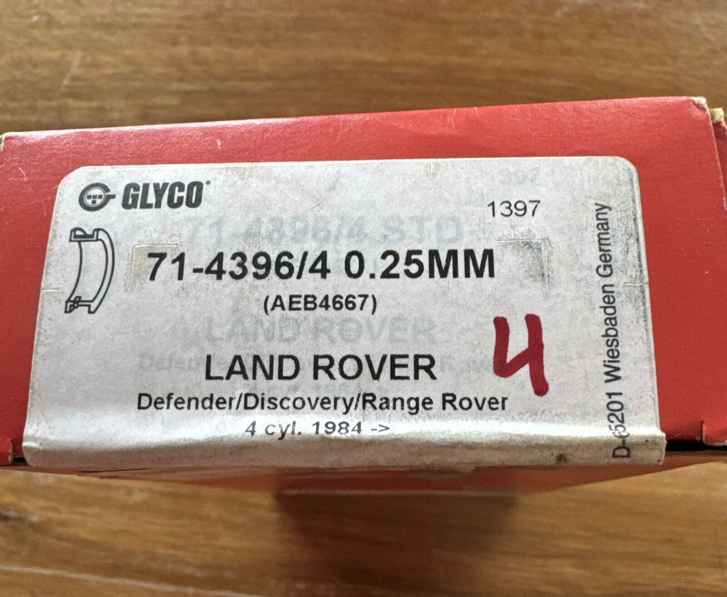 Glyco Rod Bearing Set 71-4396/4 0.25MM Land Rover New NIB NOS