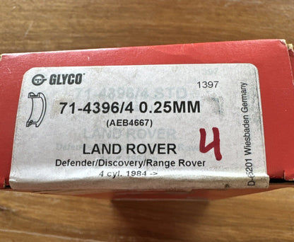 Glyco Rod Bearing Set 71-4396/4 0.25MM Land Rover New NIB NOS