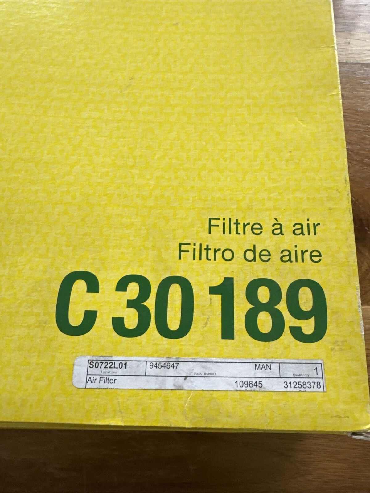 Mann Filter Air Filter C30189 NIOB NOS