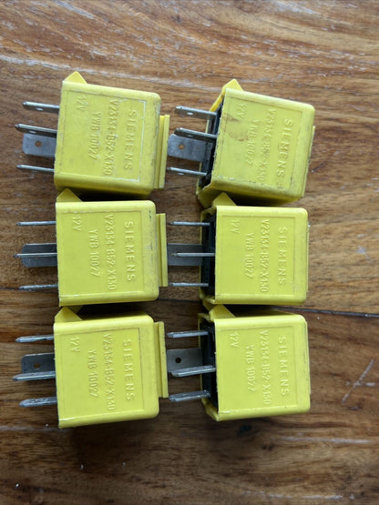 LOT OF 6 SIEMENS 4 PIN YELLOW RELAY HONDA RANGE ROVER LAND ROVER YWB10027