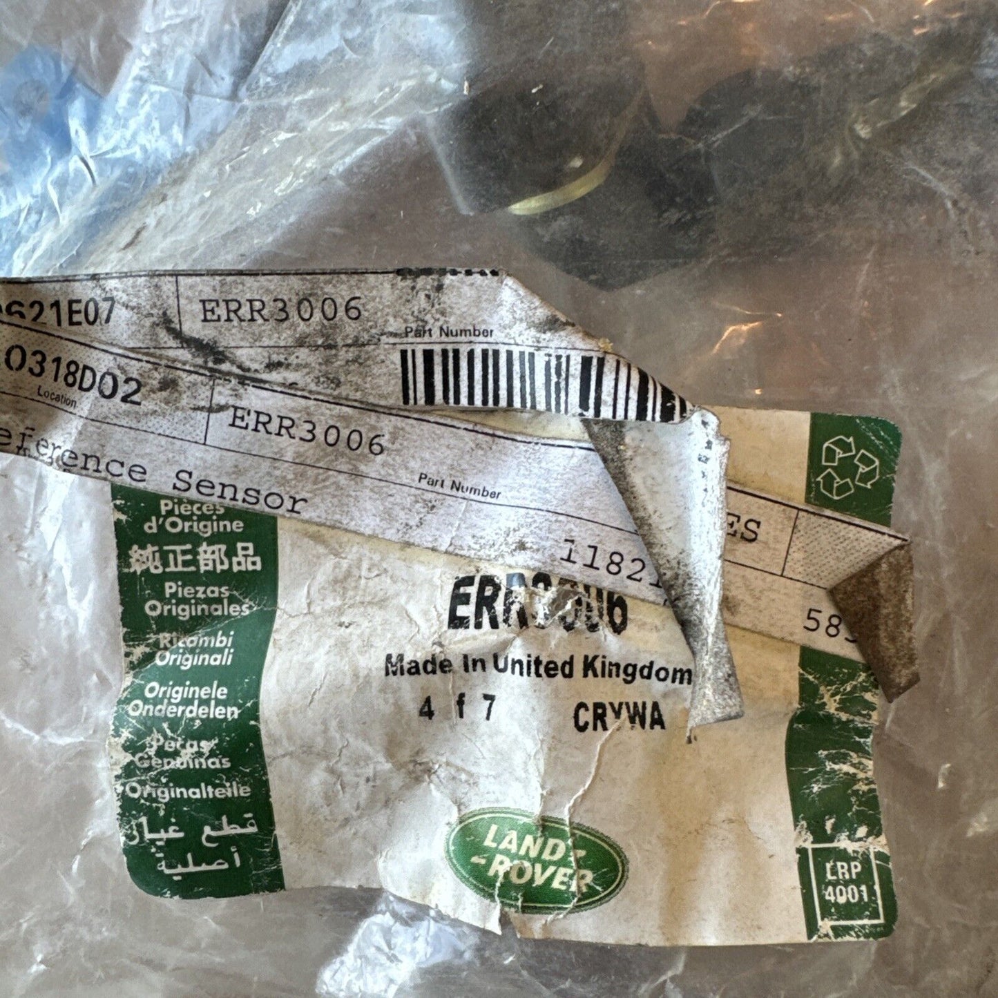 Land Rover OEM Sensor Crankshaft V-8 Manual Gearbox ERR3006